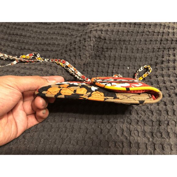 VERA BRADLEY CROSSBODY Bittersweet  CELL PHONE BAG SILVERTONE & FABRIC CHAIN RET - Picture 6 of 13